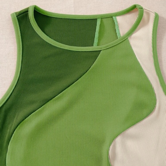 Drawstring Side Color Block Bodycon Tank dress - Picture 3 of 3